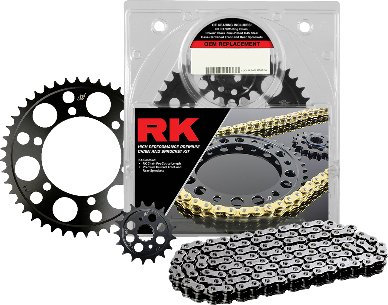 RK Chain and Sprocket Kit - Black/Natural - Kawasaki EX500 Ninja 2052-900EX