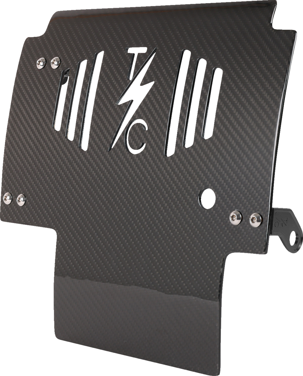 THRASHIN SUPPLY CO. Skid Plate - Carbon Fiber/Gloss - With Black Brackets - FLHX/FLTRX TSC-3034-1