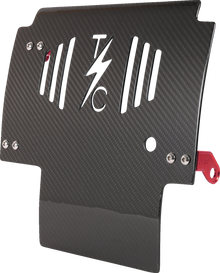 THRASHIN SUPPLY CO. Skid Plate - Carbon Fiber/Gloss - With Red Brackets - FLHX/FLTRX TSC-3034-2