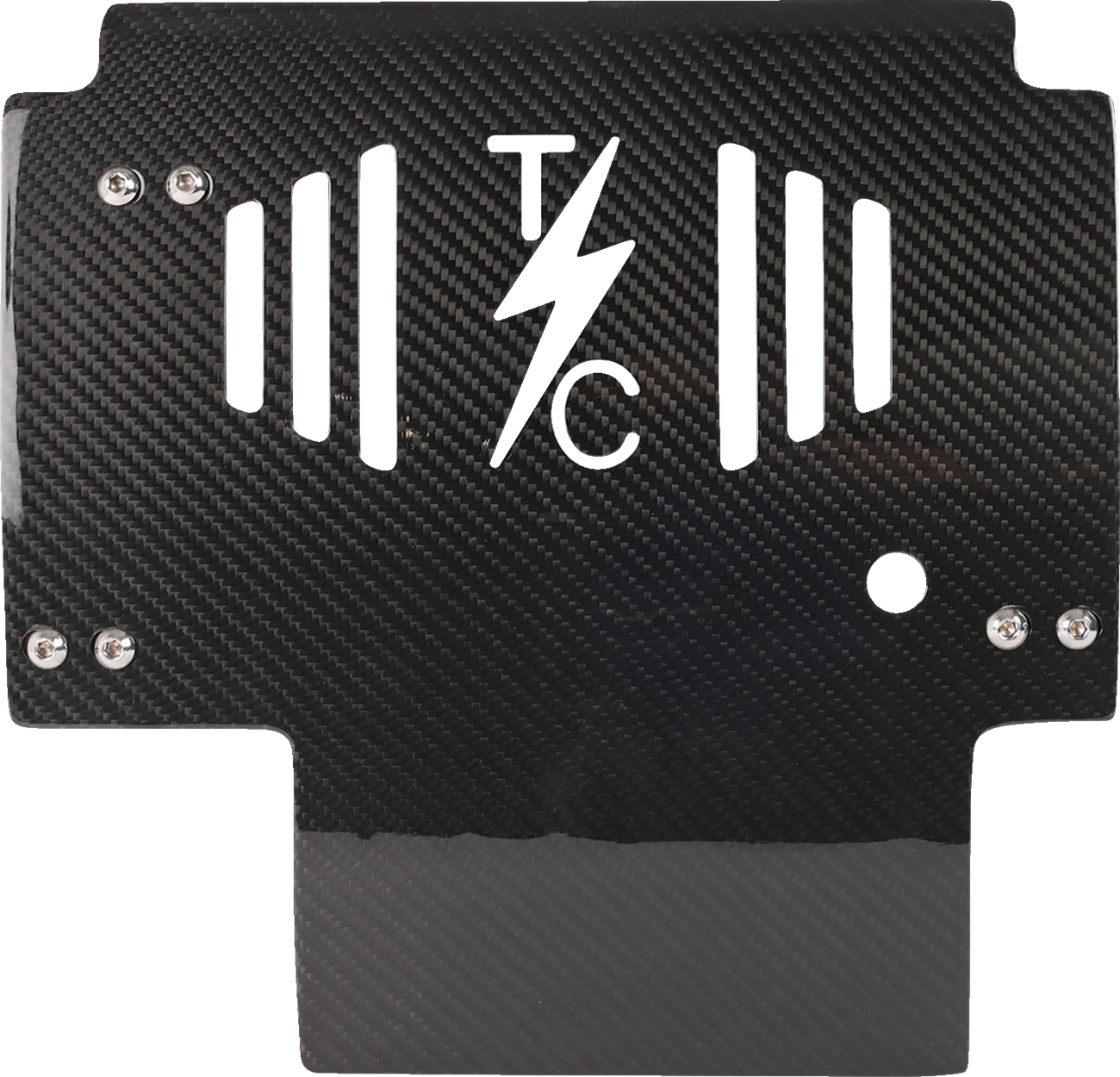 THRASHIN SUPPLY CO. Skid Plate - Carbon Fiber/Gloss - With Red Brackets - FLHX/FLTRX TSC-3034-2