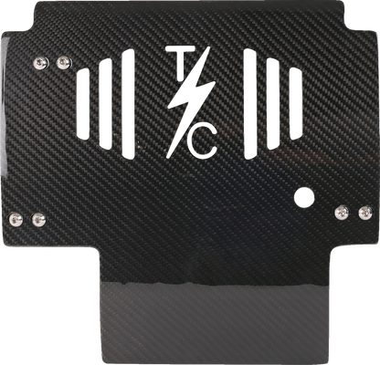THRASHIN SUPPLY CO. Skid Plate - Carbon Fiber/Gloss - With Red Brackets - FLHX/FLTRX TSC-3034-2