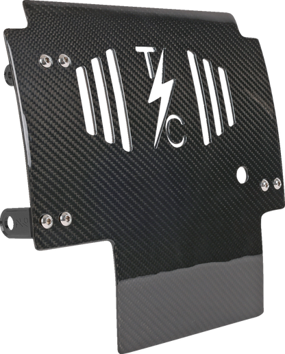 THRASHIN SUPPLY CO. Skid Plate - Carbon Fiber/Gloss - With Black Brackets - FLHX/FLTRX TSC-3034-1