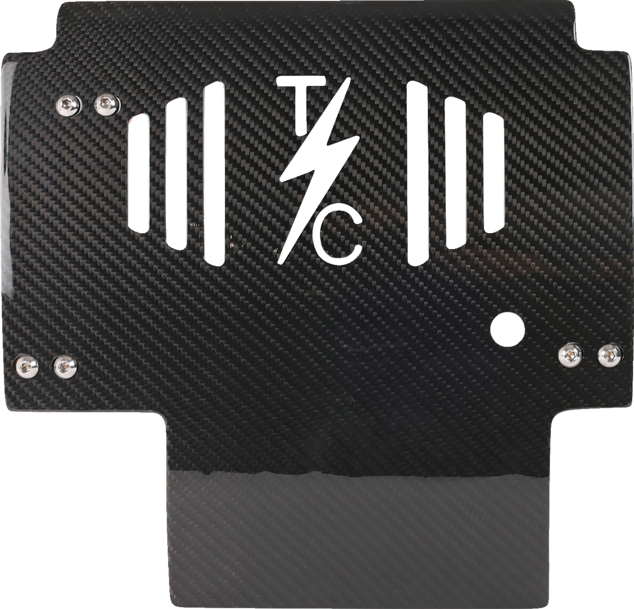 THRASHIN SUPPLY CO. Skid Plate - Carbon Fiber/Gloss - With Gold Brackets - FLHX/FLTRX TSC-3034-5
