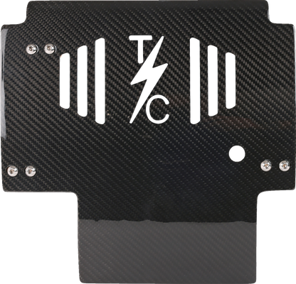 THRASHIN SUPPLY CO. Skid Plate - Carbon Fiber/Gloss - With Gold Brackets - FLHX/FLTRX TSC-3034-5