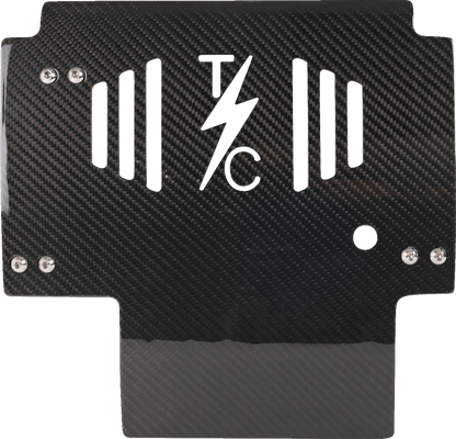 THRASHIN SUPPLY CO. Skid Plate - Carbon Fiber/Gloss - With Black Brackets - FLHX/FLTRX TSC-3034-1