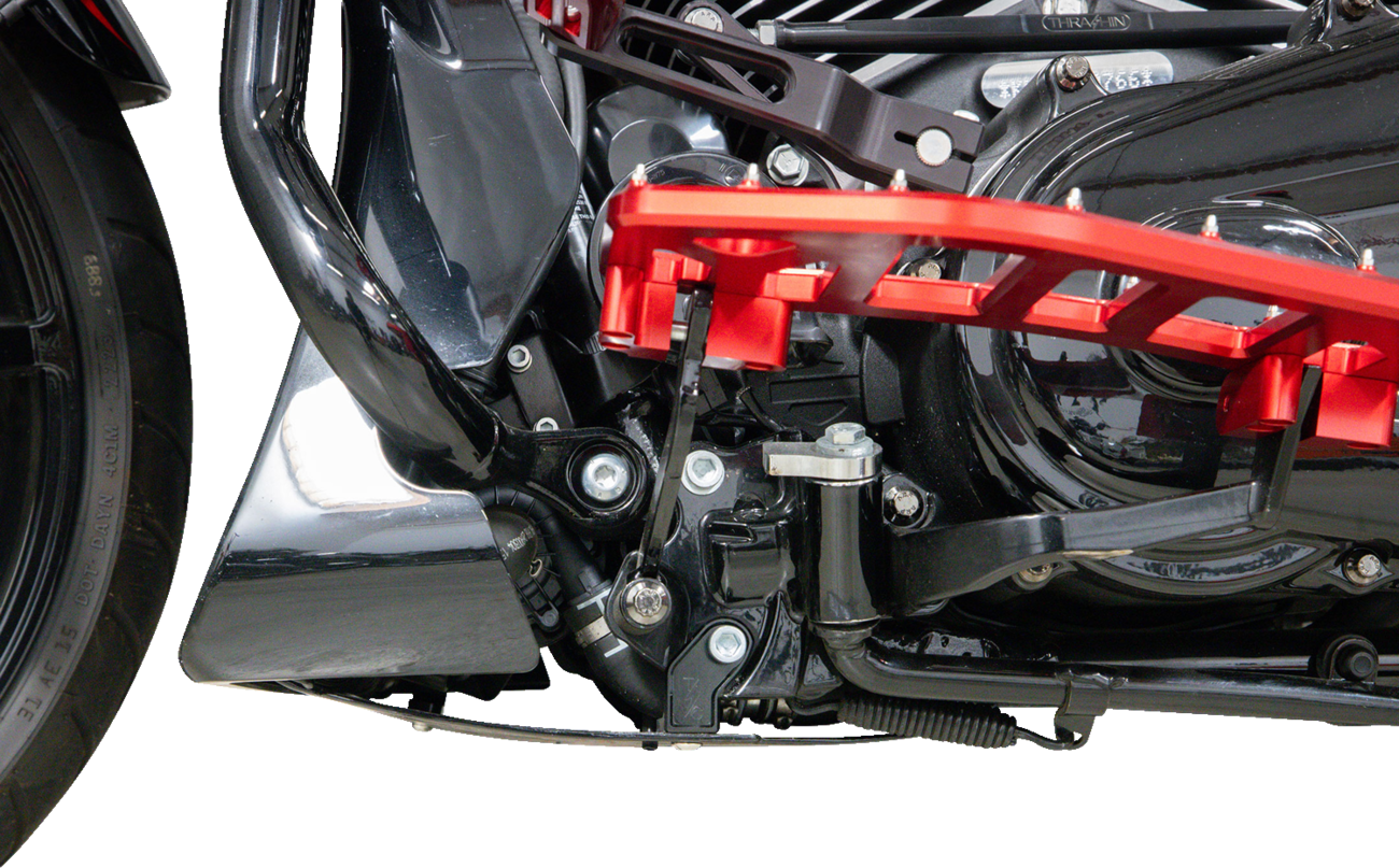 THRASHIN SUPPLY CO. Skid Plate - Carbon Fiber/Gloss - With Black Brackets - FLHX/FLTRX TSC-3034-1