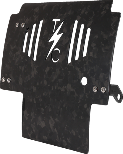 THRASHIN SUPPLY CO. Skid Plate - Carbon Fiber/Forged - With Black Brackets - FLHX/FLTRX TSC-3035-1