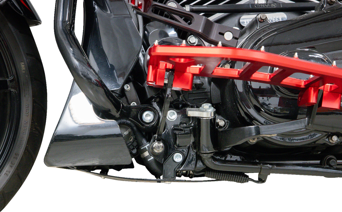 THRASHIN SUPPLY CO. Skid Plate - Carbon Fiber/Forged - With Black Brackets - FLHX/FLTRX TSC-3035-1