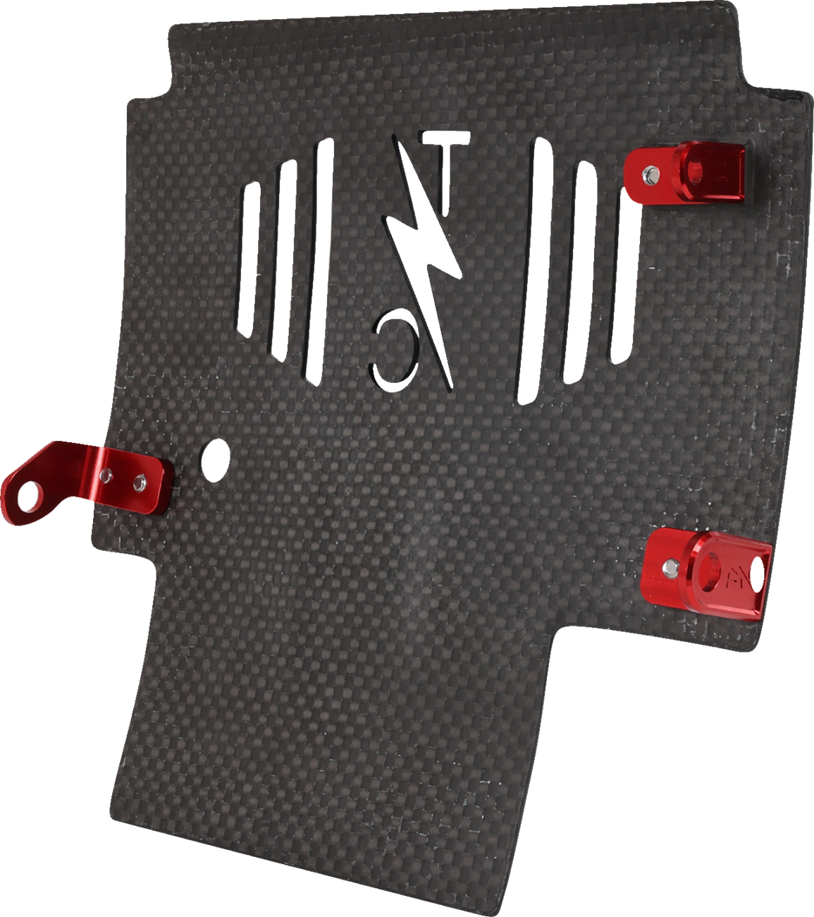 THRASHIN SUPPLY CO. Skid Plate - Carbon Fiber/Forged - With Red Brackets - FLHX/FLTRX TSC-3035-2