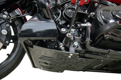 THRASHIN SUPPLY CO. Skid Plate - Carbon Fiber/Forged - With Black Brackets - FLHX/FLTRX TSC-3035-1
