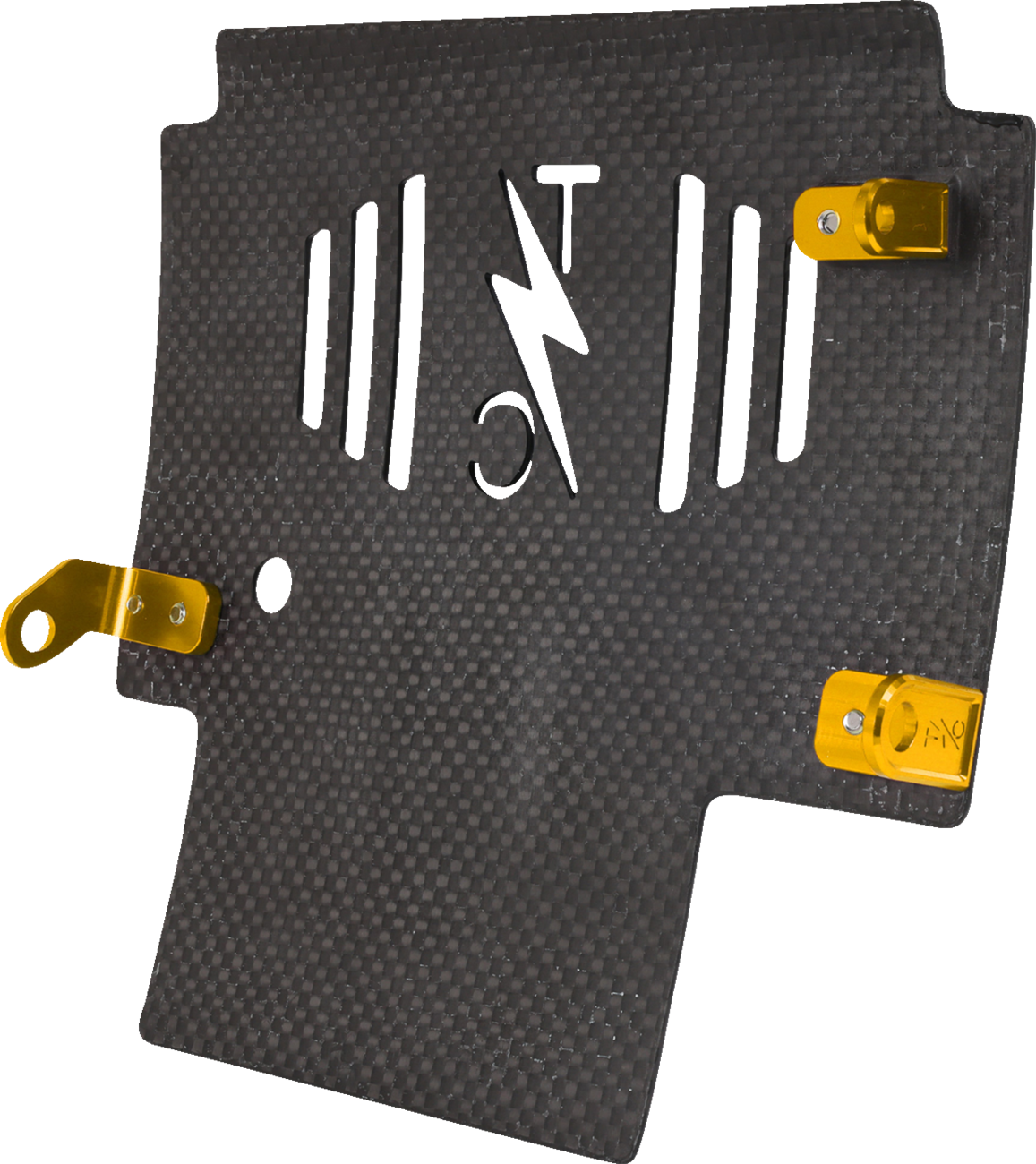 THRASHIN SUPPLY CO. Skid Plate - Carbon Fiber/Forged - With Gold Brackets - FLHX/FLTRX TSC-3035-5