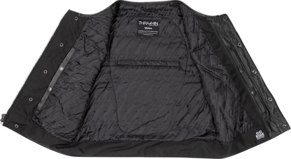 THRASHIN SUPPLY CO. Encinal Leather Shorty Riding Vest - Black - XL TMJ-17-11