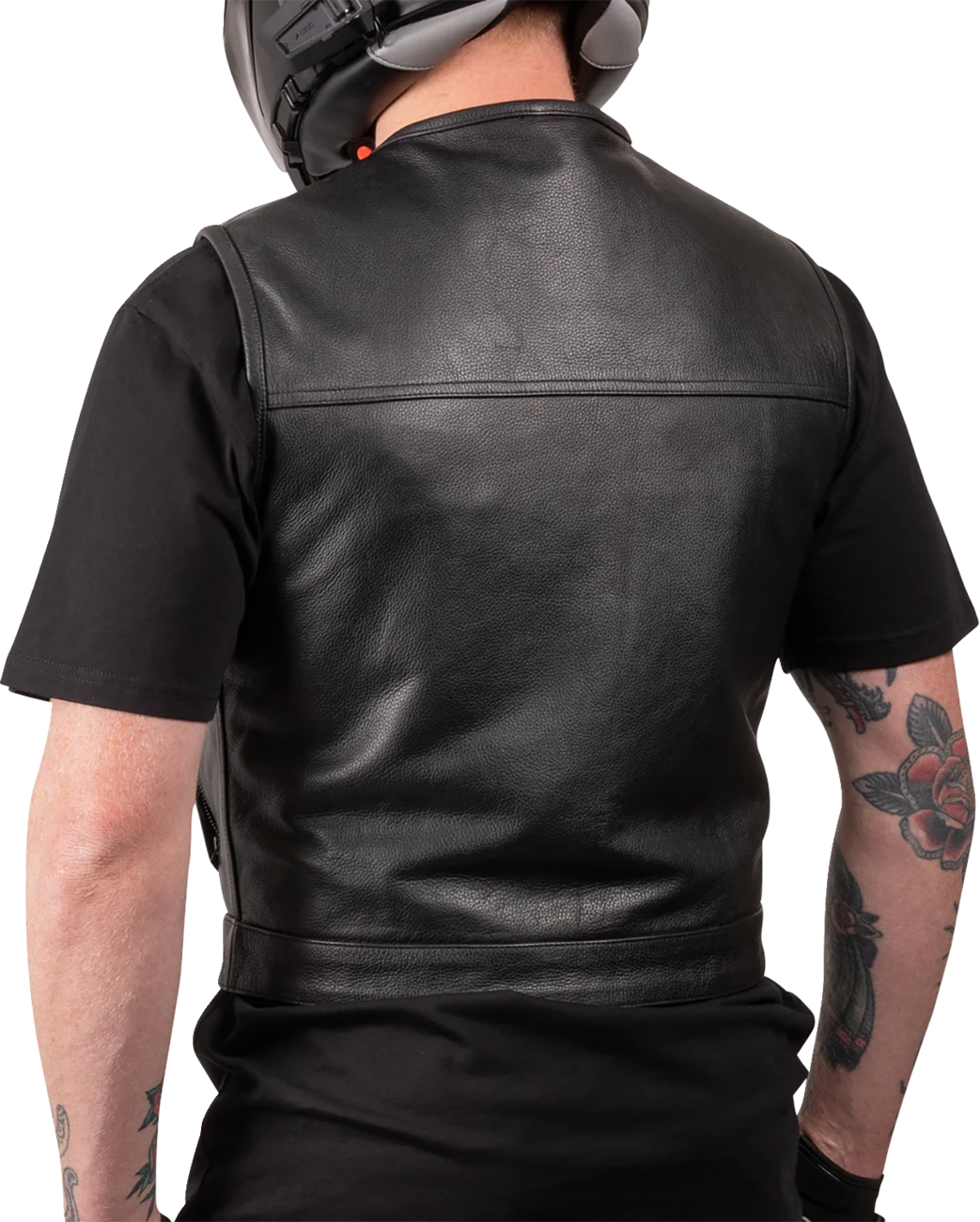 THRASHIN SUPPLY CO. Encinal Leather Shorty Riding Vest - Black - XL TMJ-17-11