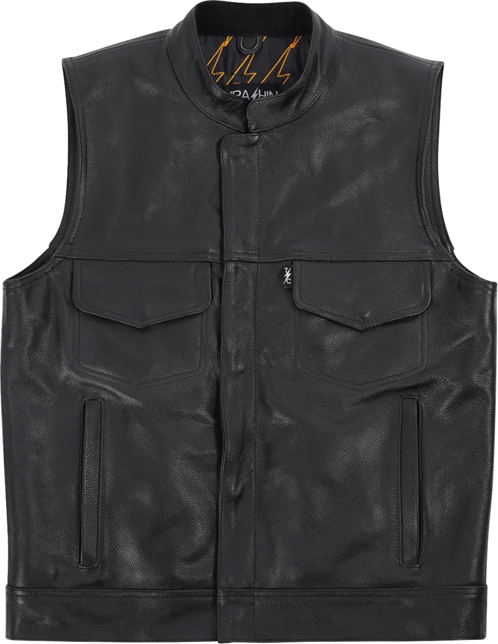 THRASHIN SUPPLY CO. Mulholland Leather Riding Vest - Black - Small TMJ-14-08