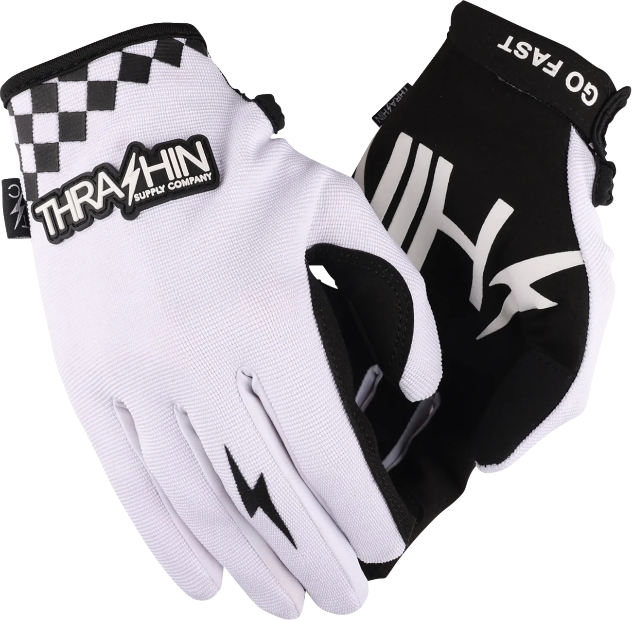 THRASHIN SUPPLY CO. Go Fast Stealth Gloves - White - Large SV1-10-10