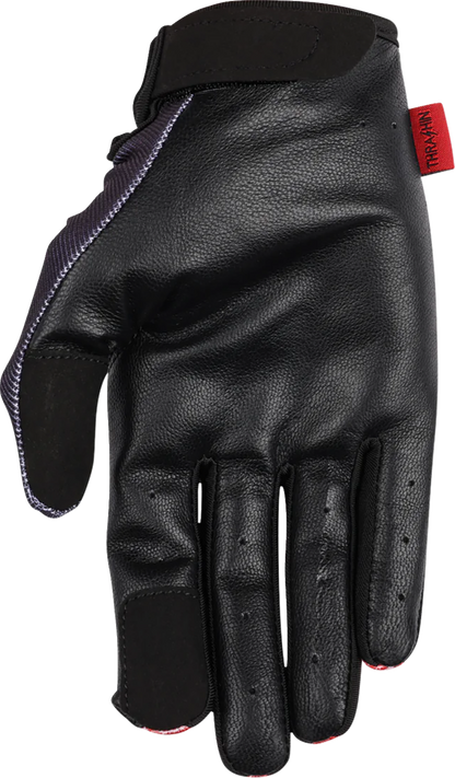 THRASHIN SUPPLY CO. Stealth Leather Palm Flame Gloves - Red - Large SV1-21-10