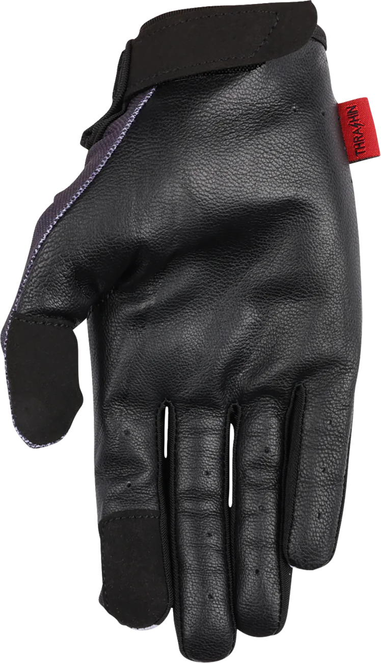 THRASHIN SUPPLY CO. Stealth Leather Palm Flame Gloves - Gray - Medium SV1-22-09