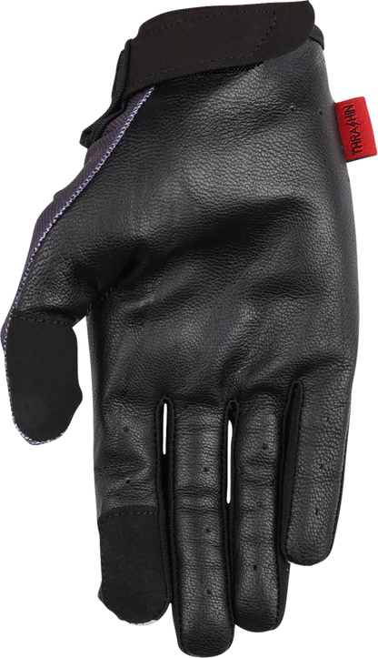 THRASHIN SUPPLY CO. Stealth Leather Palm Flame Gloves - Gray - Medium SV1-22-09