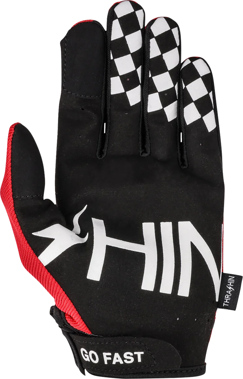 THRASHIN SUPPLY CO. Go Fast Stealth Gloves - Red - Medium SV1-18-09