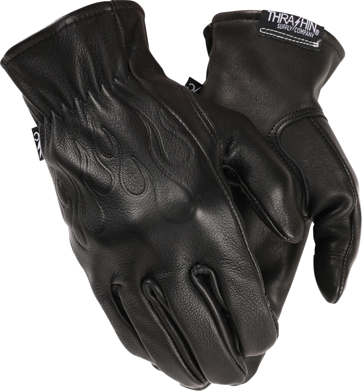 THRASHIN SUPPLY CO. Roper Leather Gloves - Black - Small TRG-01-08