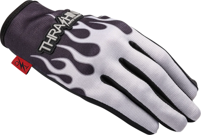 THRASHIN SUPPLY CO. Stealth Leather Palm Flame Gloves - Gray - Large SV1-22-10