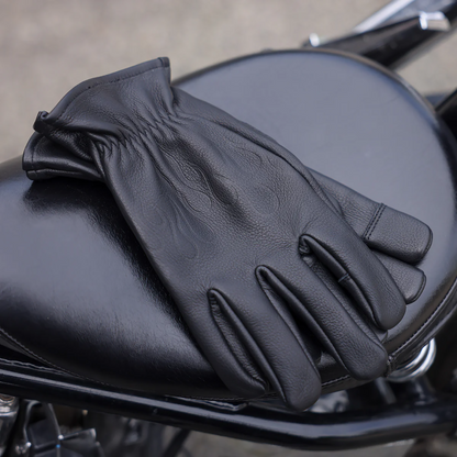 THRASHIN SUPPLY CO. Roper Leather Gloves - Black - Large TRG-01-10