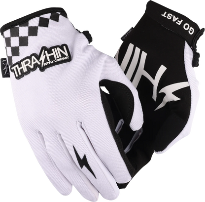 THRASHIN SUPPLY CO. Go Fast Stealth Gloves - White - Medium SV1-10-09