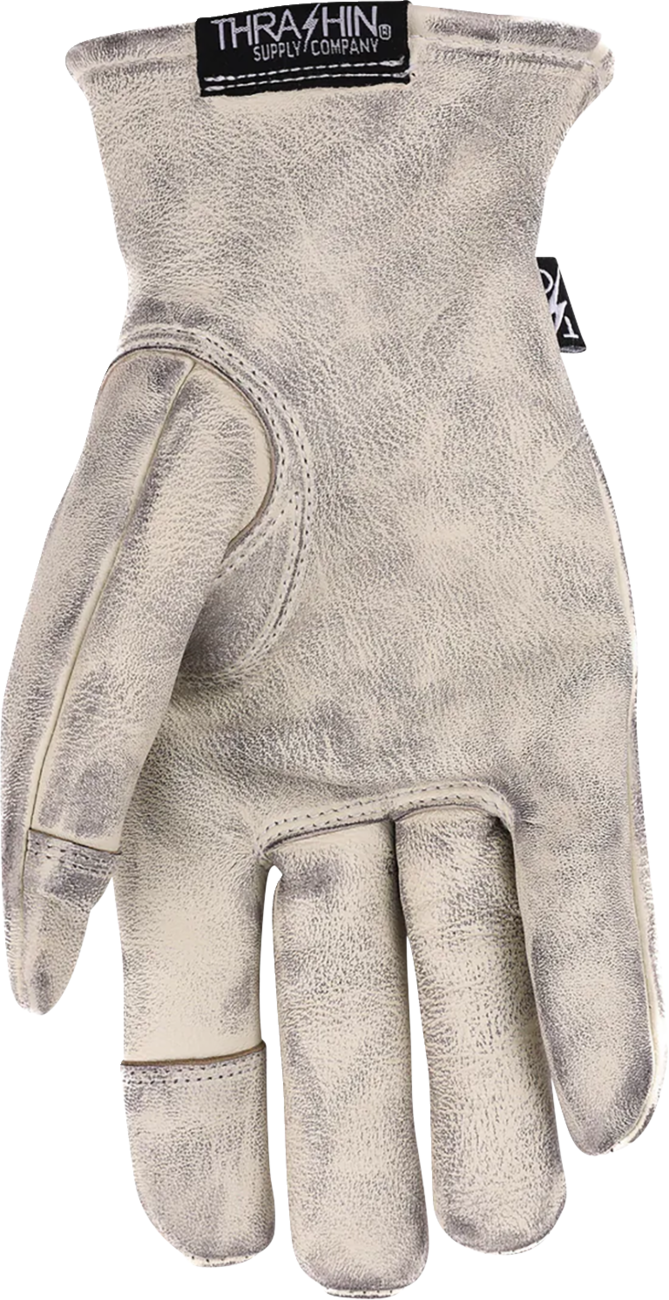 THRASHIN SUPPLY CO. Roper Leather Gloves - Bone White - Large TRG-00-10