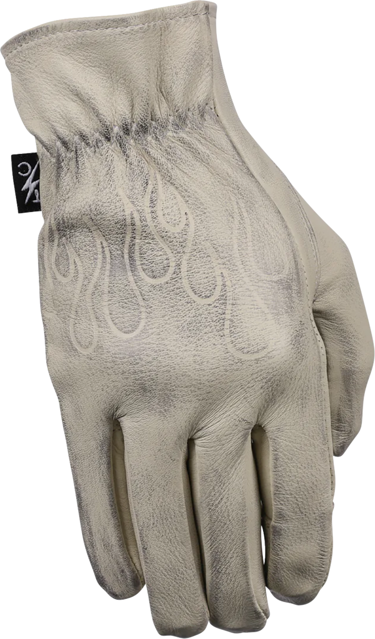 THRASHIN SUPPLY CO. Roper Leather Gloves - Bone White - Large TRG-00-10