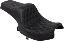 DRAG SPECIALTIES SEATS Predator III Seat - Vinyl - Double Diamond - Silver Stitch - Challenger '20-'25 4718C