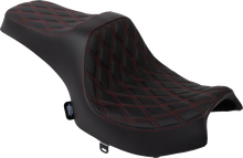 DRAG SPECIALTIES SEATS Predator III Seat - Vinyl - Double Diamond - Red Stitch - Challenger '20-'25 4718D