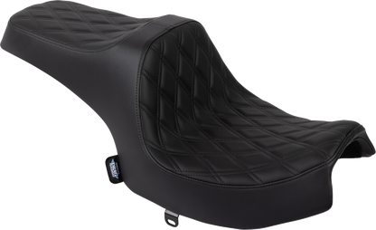 DRAG SPECIALTIES SEATS Predator III Seat - Solar Leather - Double Diamond - Black Stitch - Challenger '20-'25 4718F