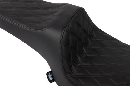DRAG SPECIALTIES SEATS Predator III Seat - Solar Leather - Double Diamond - Black Stitch - Challenger '20-'25 4718F