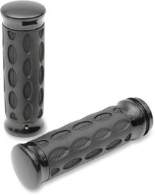 DRAG SPECIALTIES Custom Rubber Grips - Hotop - Black/Rubber 0630-0774
