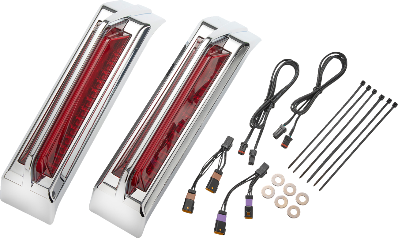 CIRO Filler Panel Tail Lights - Red Lens - Chrome 42052