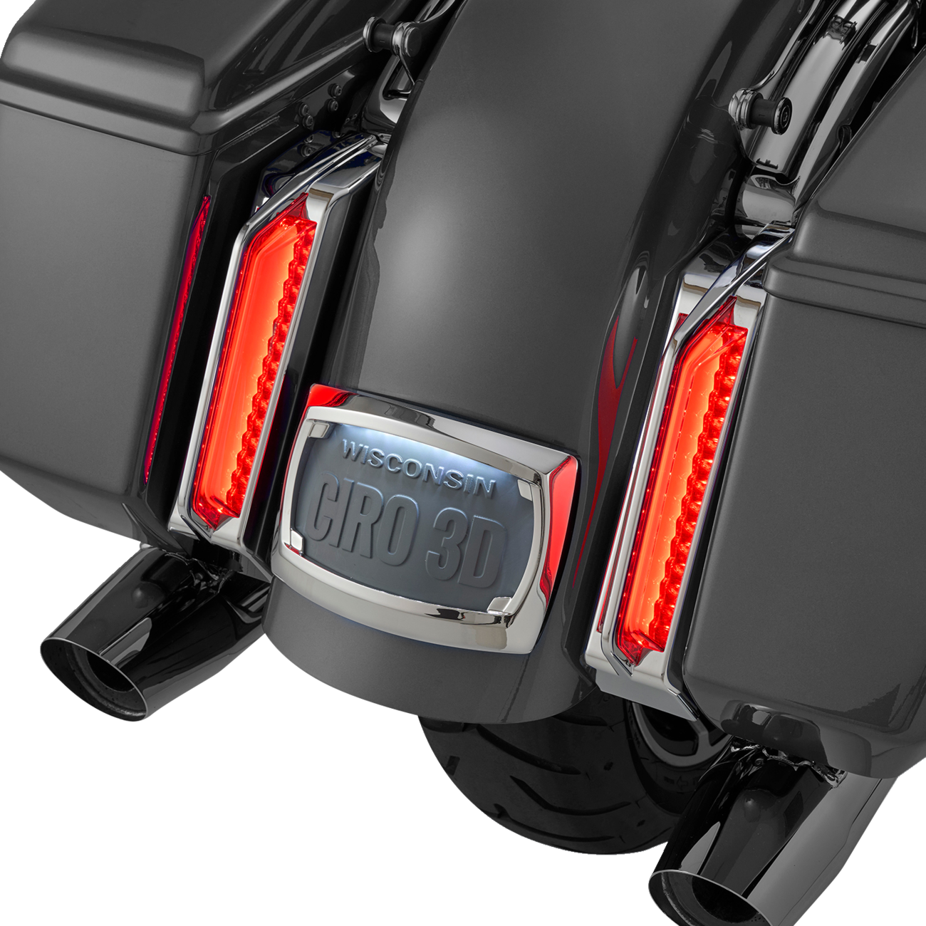 CIRO Filler Panel Tail Lights - Red Lens - Chrome 42052