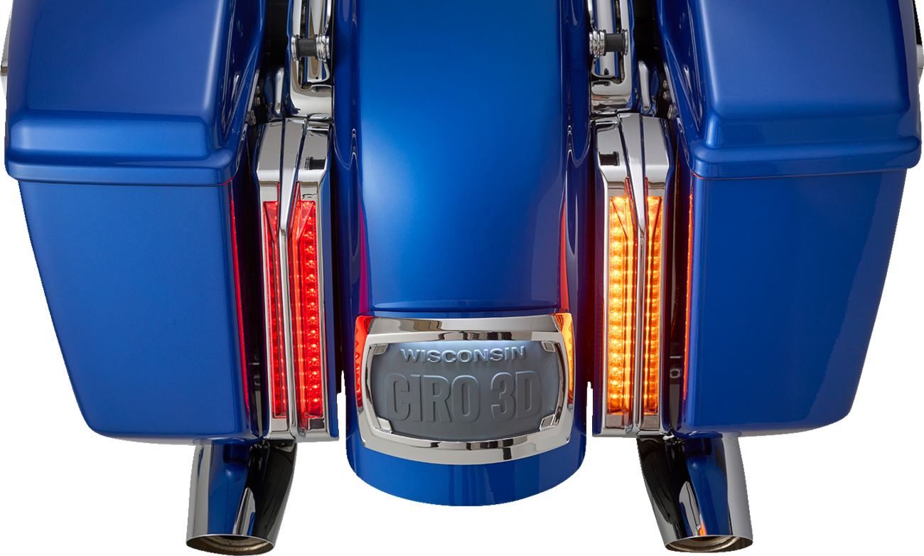 CIRO Filler Panel Tail Lights - Red Lens - Chrome 42052