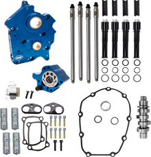 S&S CYCLE Cam Chest kit - 496 Chain Drive Cam - Oil Cooled - Black Pushtubes - M8 310-1379