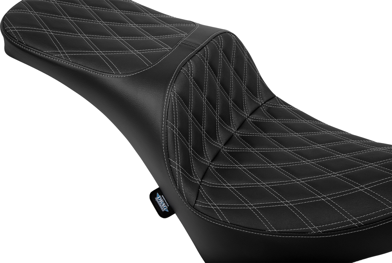 DRAG SPECIALTIES SEATS Freedom Seat - Vinyl - Double Diamond Silver Stitch - FL/FX '18-'25 4719C