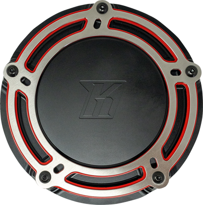 KODLIN USA Derby Cover - NXL Redline - Black/Red - M8 Softail K25410-RL