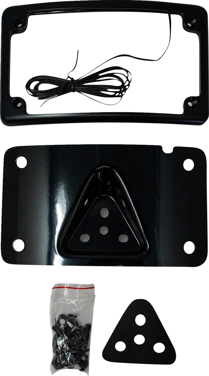 KODLIN USA 3-Hole License Plate Mount - Curved - Black KUS20352