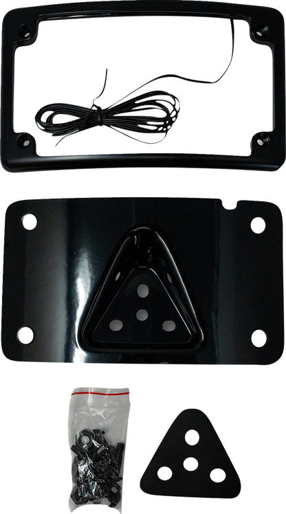 KODLIN USA 3-Hole License Plate Mount - Curved - Black KUS20352
