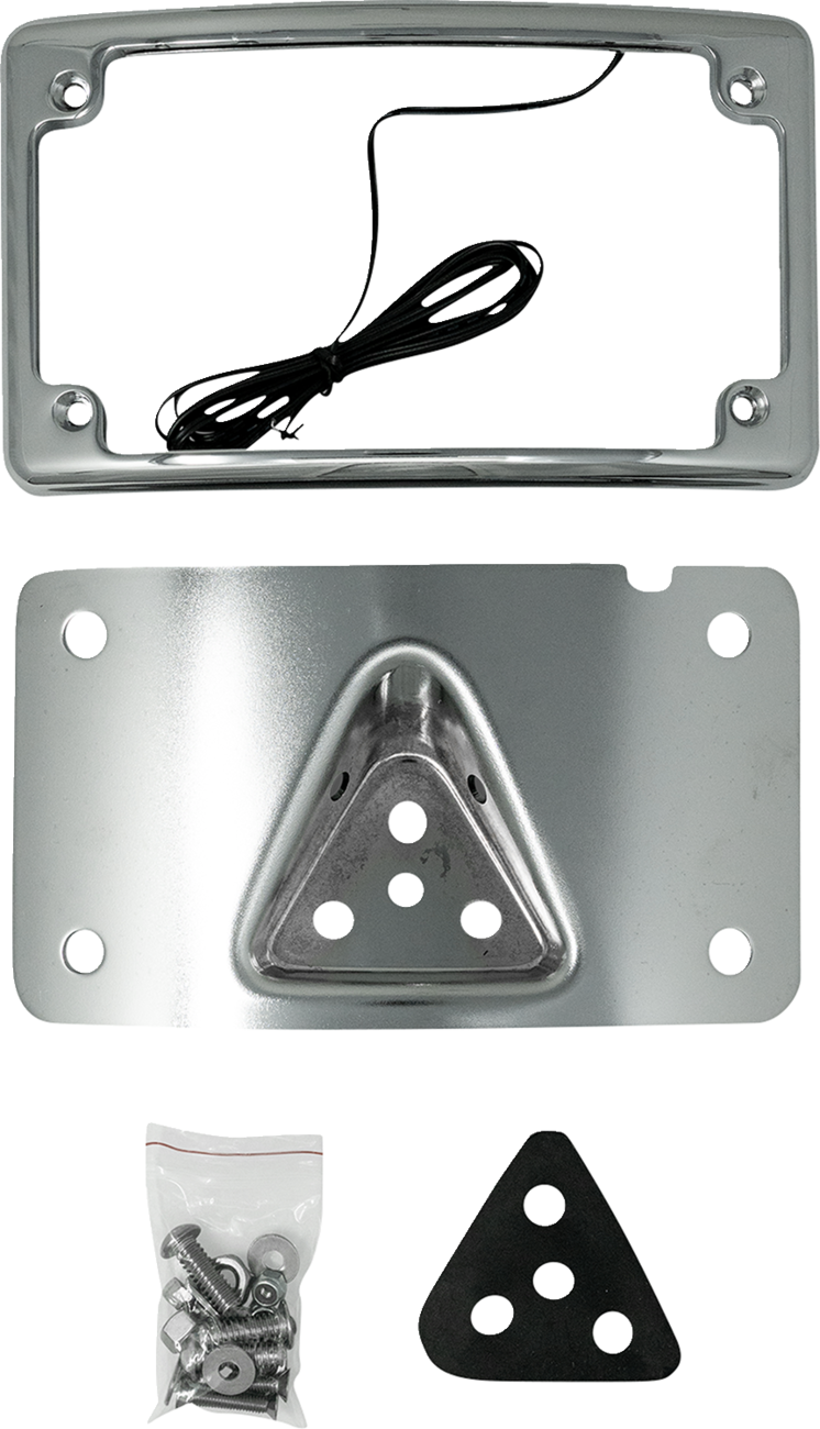 KODLIN USA 3-Hole License Plate Mount - Curved - Chrome KUS20353