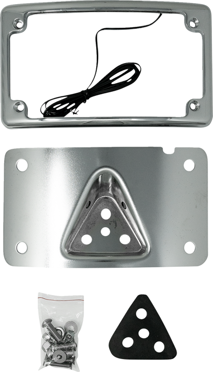 KODLIN USA 3-Hole License Plate Mount - Curved - Chrome KUS20353
