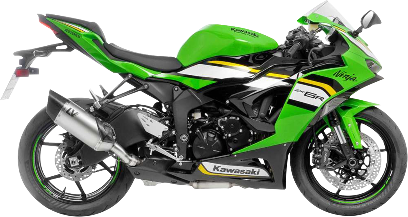 LEOVINCE LV-14 R Slip-On Muffler - Stainless Steel - Kawasaki ZX-6R 15625U