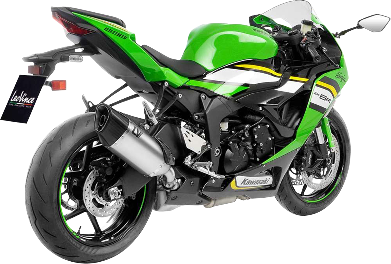 LEOVINCE LV-14 R Slip-On Muffler - Stainless Steel - Kawasaki ZX-6R 15625U