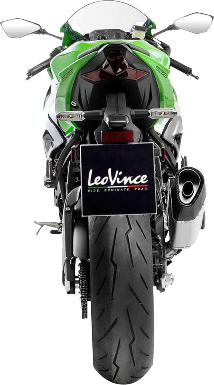 LEOVINCE LV-14 R Slip-On Muffler - Stainless Steel - Kawasaki ZX-6R 15625U