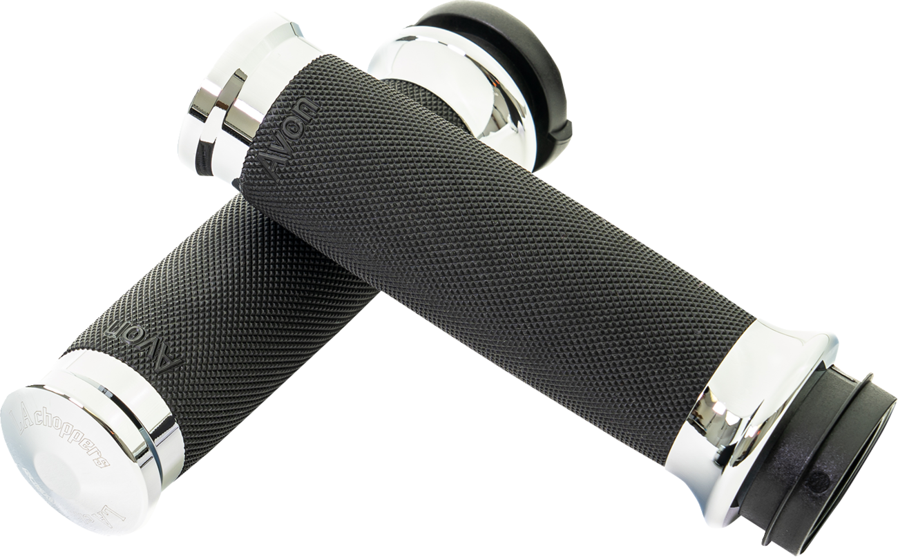 LA CHOPPERS County Line Grips - TBW - Chrome LA-7493-00