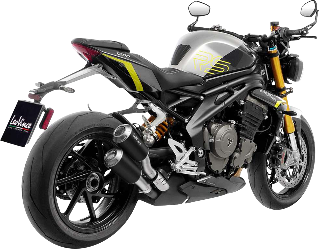 LEOVINCE LV-10 Black Edition Slip-On Muffler - Triumph Speed Triple 1200 RR/RS/RX 15271B