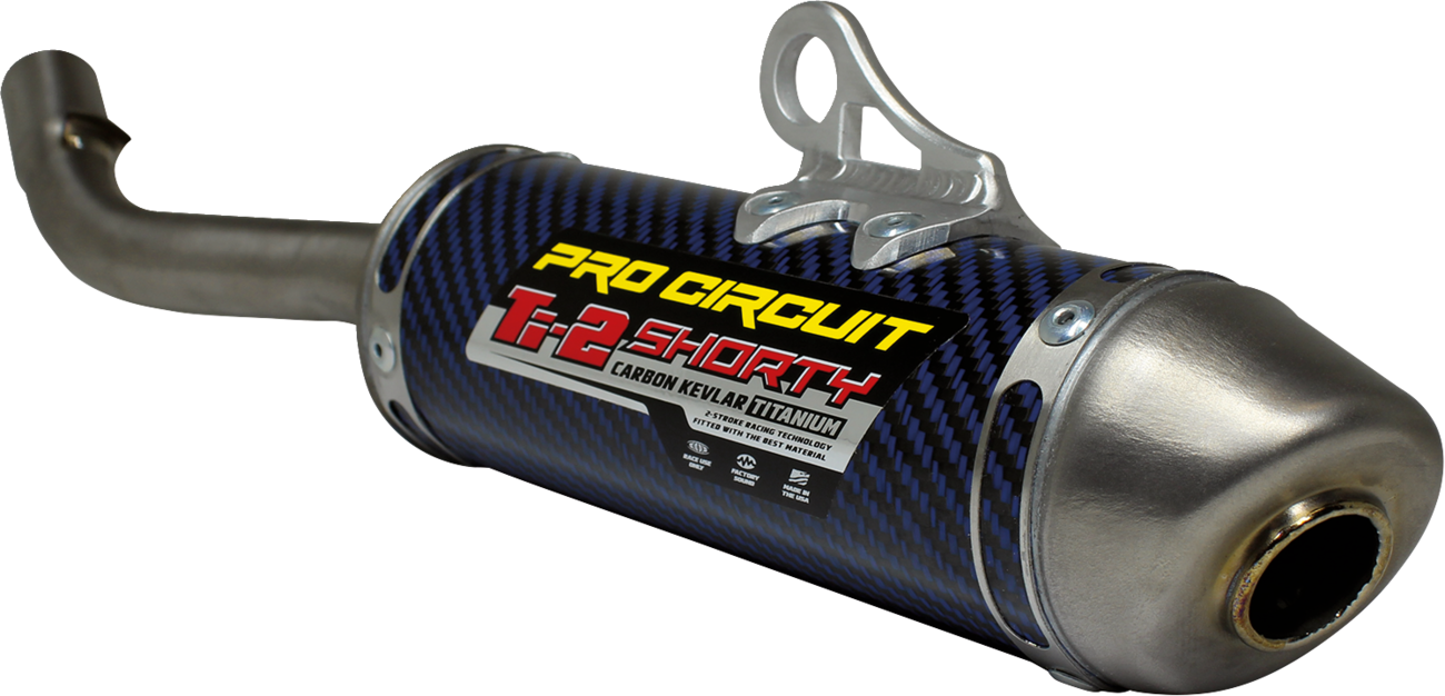 PRO CIRCUIT Ti-2 Silencer - R304 - Blue Titanium/Carbon Fiber - YZ 125 1132412K